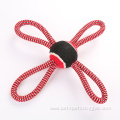 Flower Shape Rope Pet Toy with Tennis Ball
